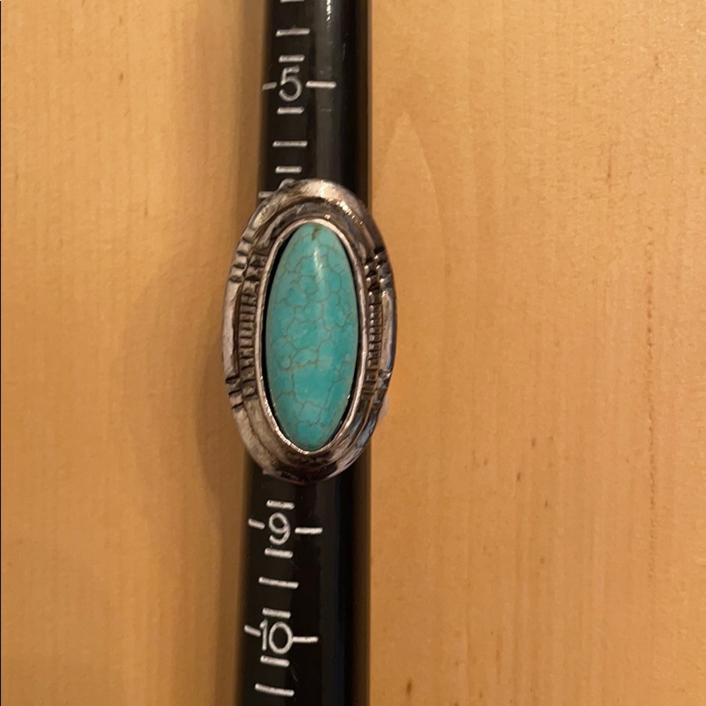 Natural unpolished turquoise ring